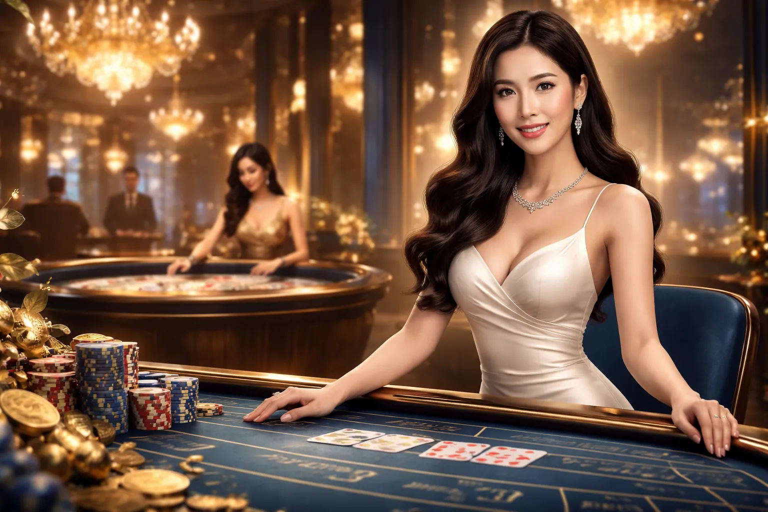 Người chia bài trực tiếp tại sòng bài casino 1888v