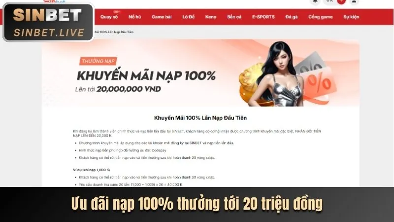 Ưu đãi nạp tiền lần đầu tại 1888v